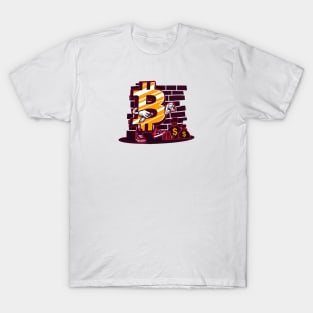 Bitcoin Wall Money Vibrant Graffiti Style T-Shirt